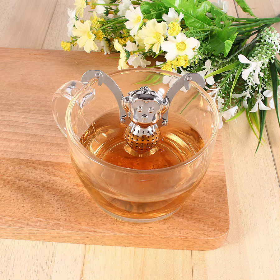 Qiilu Tee-Sieb Infuser aus Edelstahl in Silber, runder Mesh-Filter für losen Tee und Gewürze - Bild 2