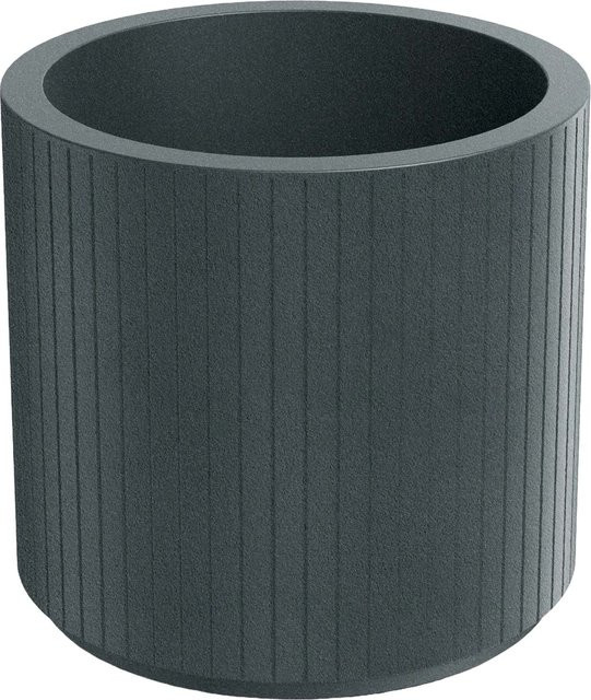 Prosperplast Blumentopf Coro in Graphit mit gerippter Oberfläche, Durchmesser: 48 cm, Höhe: 45 cm - Bild 1