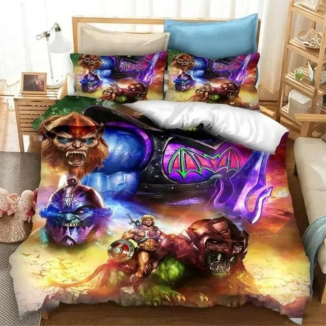 He-Man Masters of the Universe Bettwäsche-Set aus Mikrofaser mit Bettbezug und Kissenbezug, Mehrfarbig, B/H: 140 x 210 cm - Bild 1