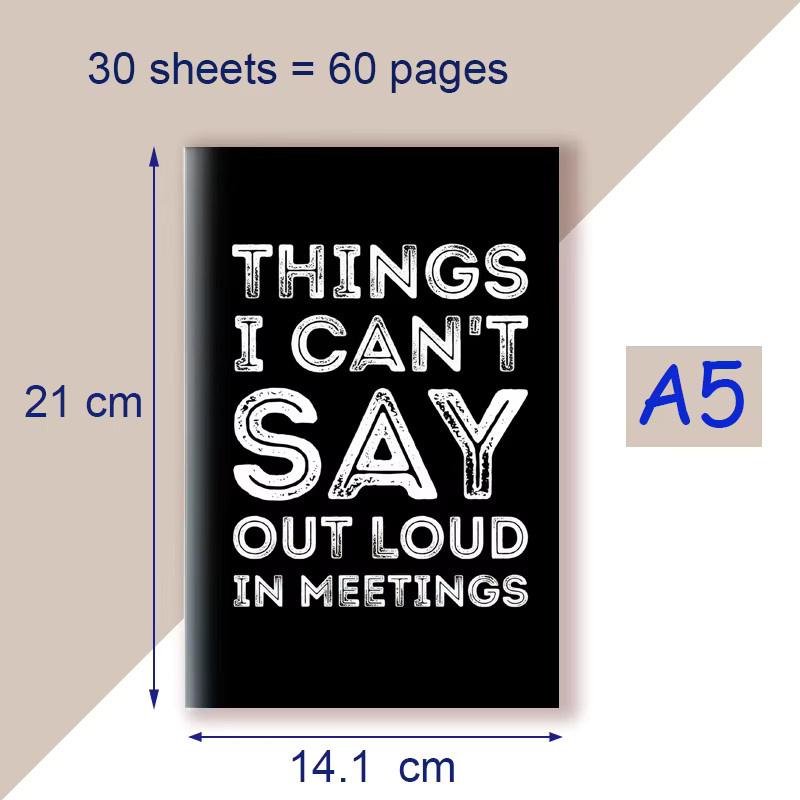 Lustiges A5-Notizbuch LERNEJO Dinge, die ich nicht laut sagen kann, während ich an Besprechungen teilnehmende Teilnehmer bin - Bild 2