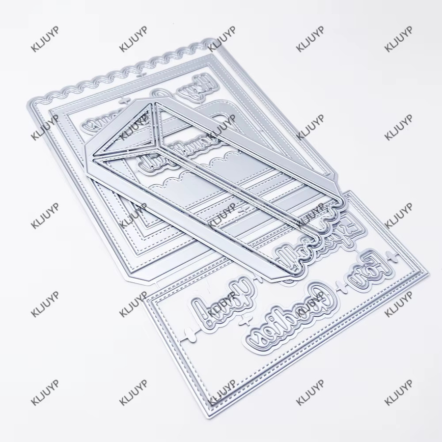 KLJUYP 3D-Metall-Stanzschablonen mit gewelltem Leckerli Motiv in Silber für DIY Scrapbooking und Papierkarten - Bild 1