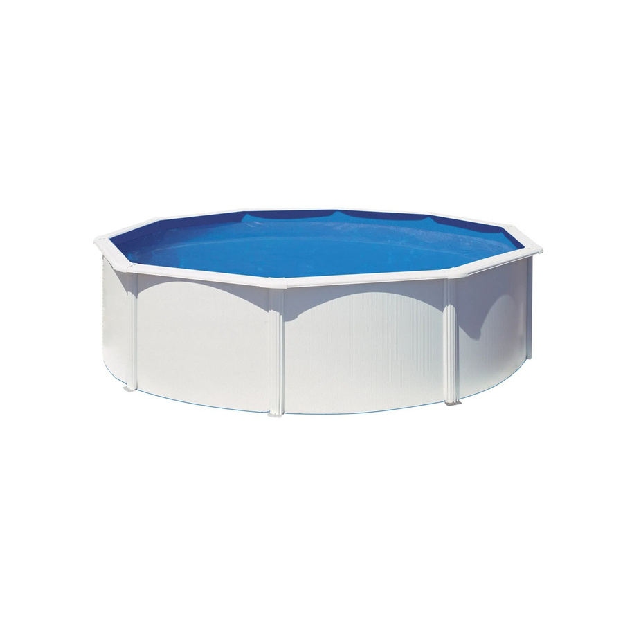Gre Pool Bora Bora Oval Aufstellpool aus verzinktem Stahl in Weiß und Blau, Durchmesser: 350 cm, Höhe: 120 cm - Bild 2