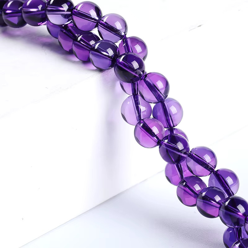 Amethyst Perle, Runde Kristall Perle, Lila, Bunt - Bild 5