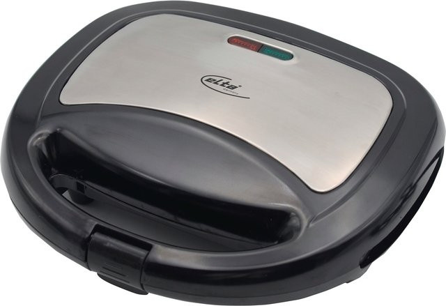 Elata Edelstahl-Sandwichtoaster in Silber und Schwarz mit Überhitzungsschutz - Bild 1