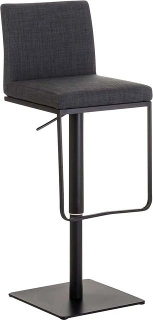 DELUKE Barhocker CARIN höhenverstellbarer Barstuhl mit Lehne, drehbar, Stoff Dunkelgrau und Schwarz, B/T/H: 42 x 44 x 86 cm - Bild 1