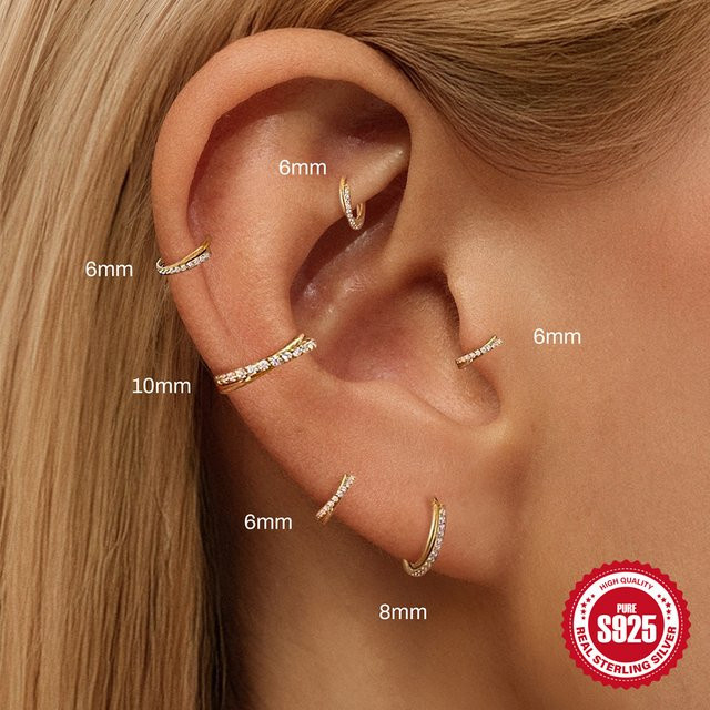 ROXI Creolen 925 Sterling Silber, Damen, 6/8/10 mm - Bild 1