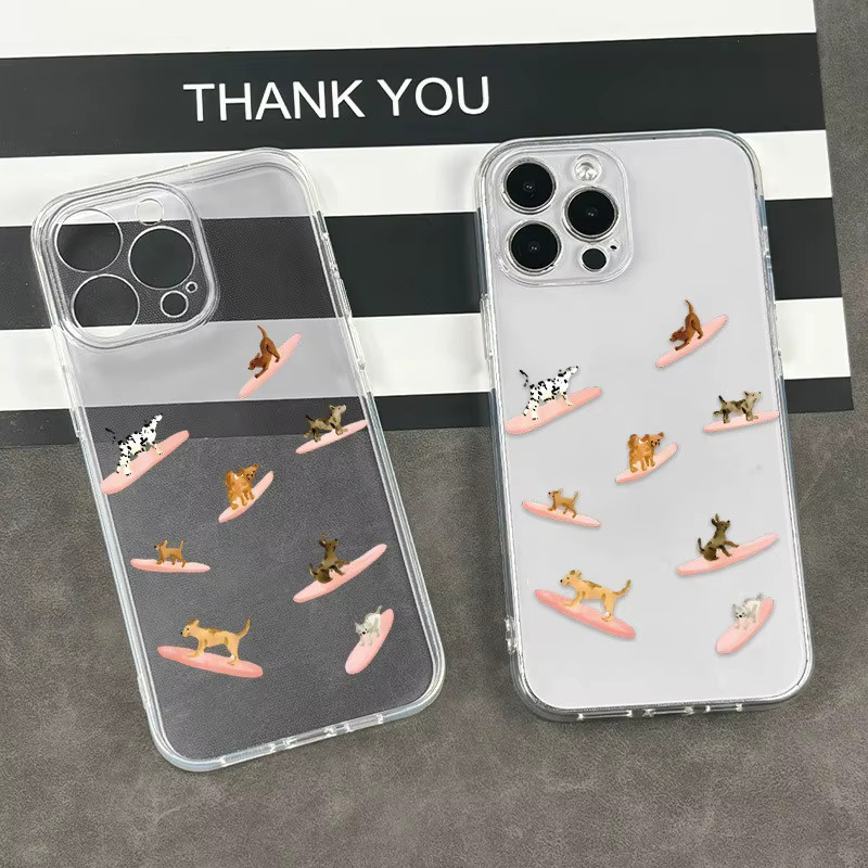 Transparente TPU-Handyhülle mit Surfing-Welpenmuster für Apple iPhone 11 bis iPhone 17 Pro Max Modelle - Bild 2