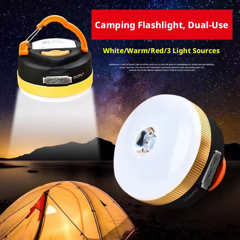 ESMARTER LED Campinglampe wiederaufladbar mit Magnetfunktion und wasserdichtem Design in Schwarz und Weiß - Bild 3