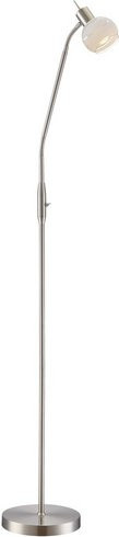 Globo Stehleuchte Elliott LED 1 flg aus Metall und Glas in Silberfarben, Höhe: 145 cm - Bild 3