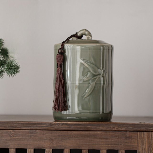 Universelles chinesisches Teeglas aus Keramik für schwarzen, grünen, weißen Tee oder Longjing, Höhe: 15,5 cm, Durchmesser: 10,0 cm - Bild 1