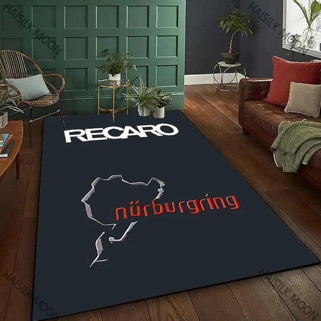 Karpetti Teppich mit R-Recaro Logo Druck in Schwarz, B/T: 120 x 100 cm - Bild 1