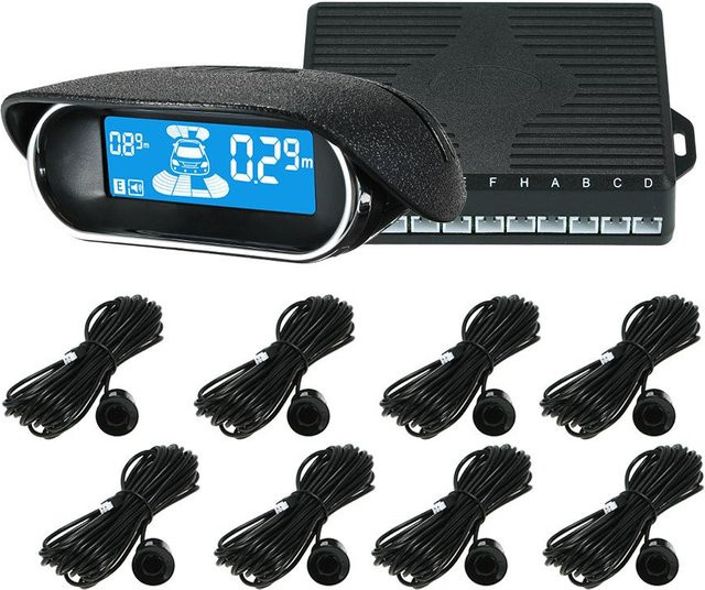 VehicleKit Parksensoren Set mit 8 Sensoren als Einparkhilfe und Rückfahrradar in Schwarz - Bild 1