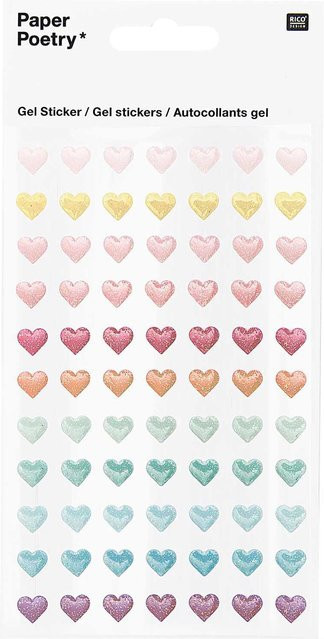 Rico Design Paper Poetry Gelsticker Herzen mit Glitter - Bild 1
