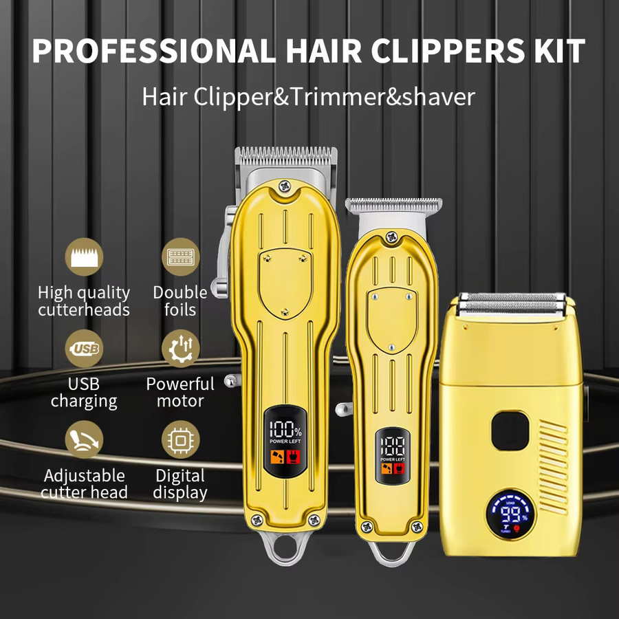Edieu 3-in-1 Haarschneidemaschine und Trimmer, Herren, Silber/Gold - Bild 3