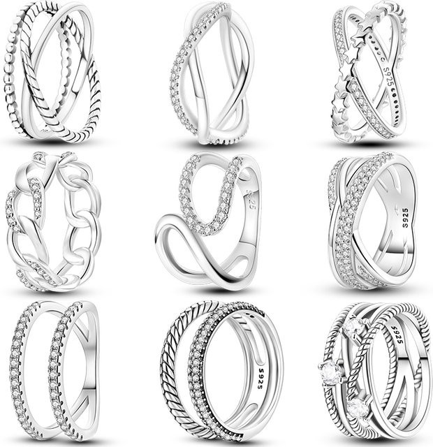 Qikaola Ring, 925 Silber, Zirkonia, Damen - Bild 1