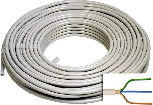 Emskabel Feuchtraumleitung NYM-J 3 x 2,5 mm² in Grau, 100 m - Bild 1
