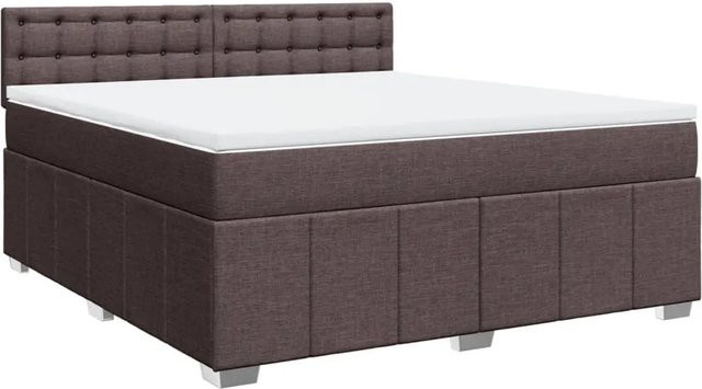 vidaXL Boxspringbett mit Matratze Dunkelbraun Hybrid-Design mit Taschenfederkern B/T: 180 x 200 cm - Bild 1