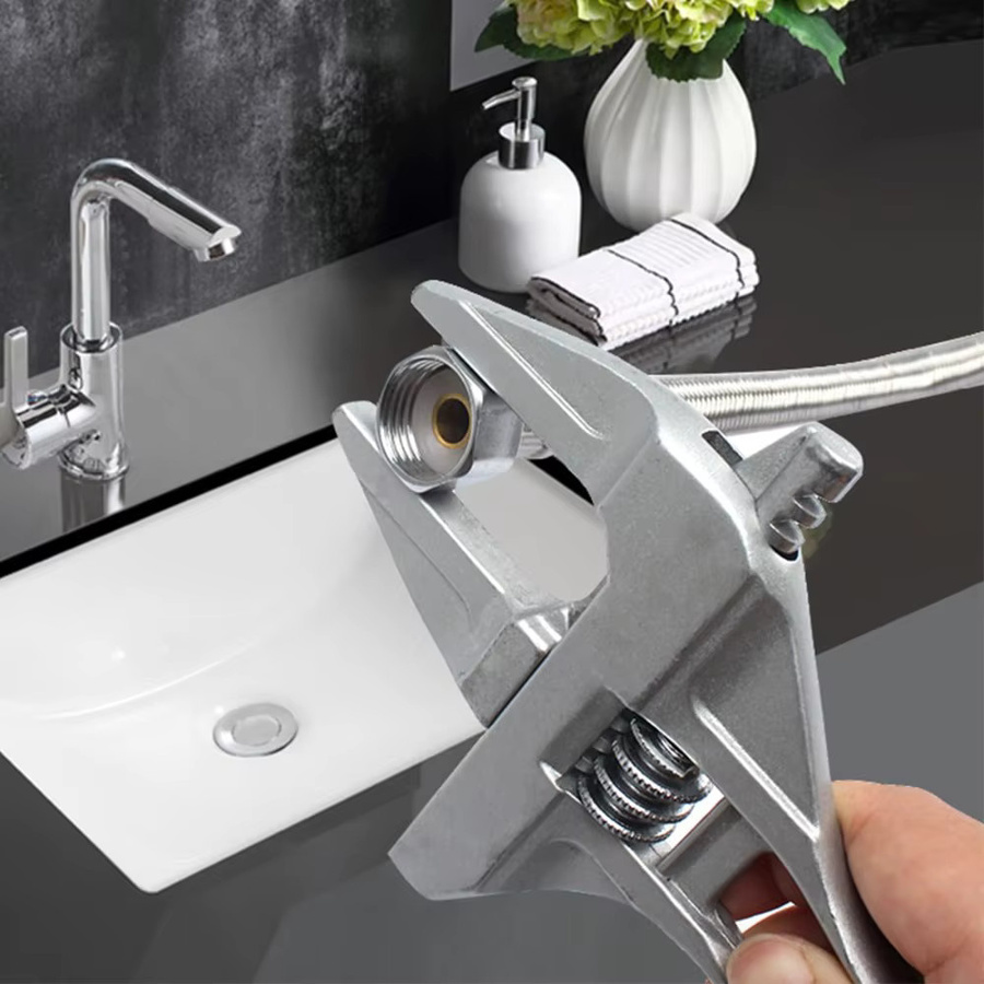 Badezimmer-Rohrschlüssel aus Aluminiumlegierung in Silber für Abflussrohre und Sanitärarmaturen - Bild 2