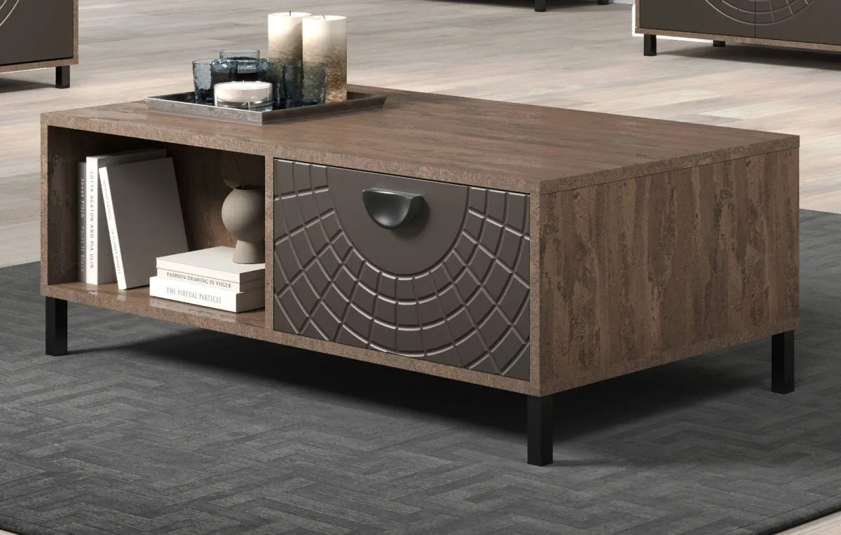 Couchtisch Oriana von TOP.FURN in Bronze und Rost, rechteckig, B/T/H: 110 x 60 x 60 cm - Bild 1
