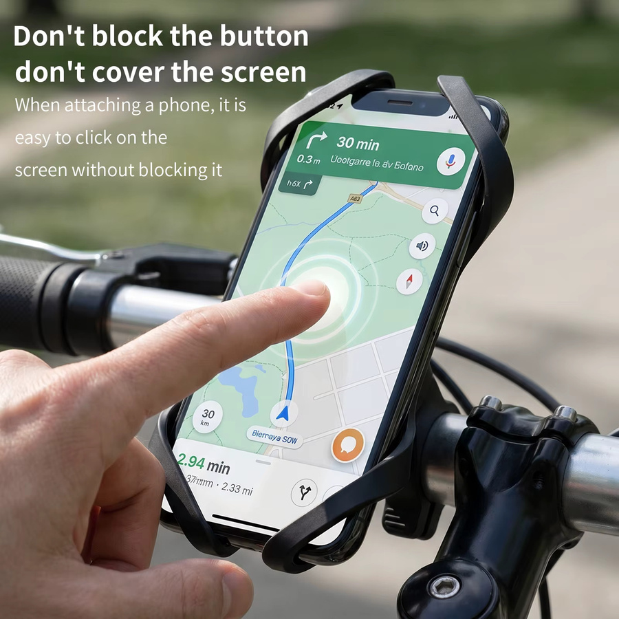 TOSUOD Fahrrad-Handyhalterung aus Silikon in Schwarz, universelle Anti-Rüttel-Lenkerhalterung für MTB und Rennrad - Bild 4