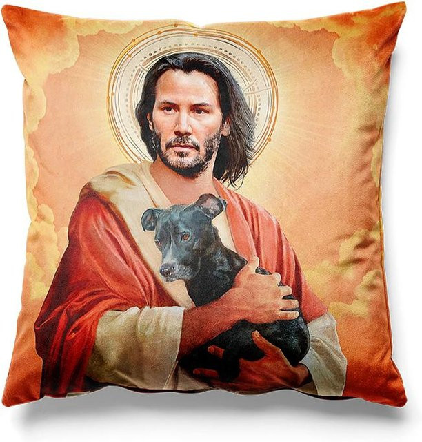 Aertemisi Quadratischer Kissenbezug Keanu Reeves Peach Skin, B/B: 45 x 45 cm - Bild 1