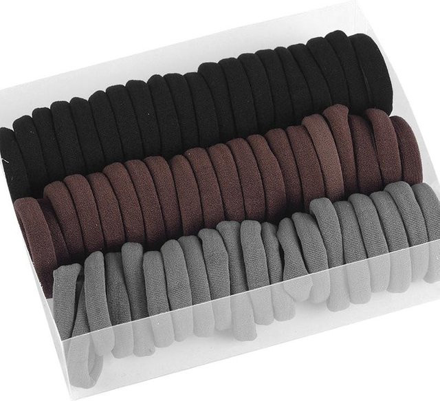 Haargummis elastisches Seil, Schwarz, Graubraun, Unisex - Bild 1