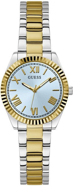 Guess Armbanduhr Mini Luna, Quarz, Edelstahl, Blau, 30 mm, Damen - Bild 1