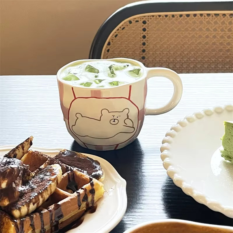 Exquisiter Keramikbecher mit niedlichem Bären-Design für Kaffee, Milch oder Haferflocken - Bild 2