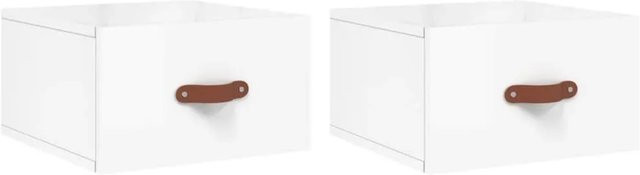 vidaXL Wand-Nachttische 2er-Set in Hochglanz-Weiß für dein Schlafzimmer, B/T/H: 35 x 35 x 20 cm - Bild 1