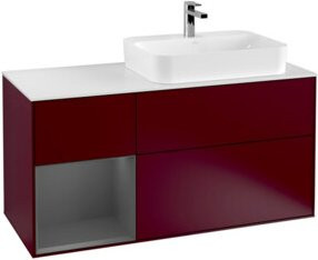 V&B Waschtischunterschrank Finion mit Regal links in Anthrazit, Breite: 120 cm, Tiefe: 50,1 cm, Höhe: 50,1 cm - Bild 1