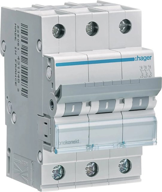 Hager Leitungsschutzschalter MCN320 3-polig C20A 6kA - Bild 1
