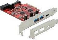 Delock USB Erweiterungskarte PCIe x4 mit 1x USB-C, 2x USB-A und 1x internem USB-Anschluss - Bild 1