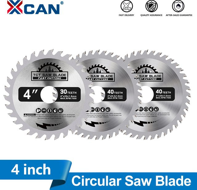 XCAN Kreissägeblatt TCT für Holzbearbeitung, Durchmesser: 100 mm, 30 Zähne, Farbe: Silber - Bild 1