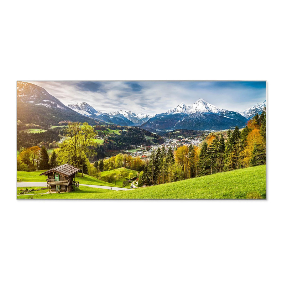 Banjado Magnettafel aus Metall in Silber mit Motiv Berchtesgadener Land, B/H: 78 x 37 cm, inklusive 4 Magneten - Bild 1
