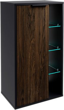 Fackelmann Midischrank B.Paris in Schwarz Matt und Eiche, B/H/T: 47 x 84,2 x 32 cm - Bild 2