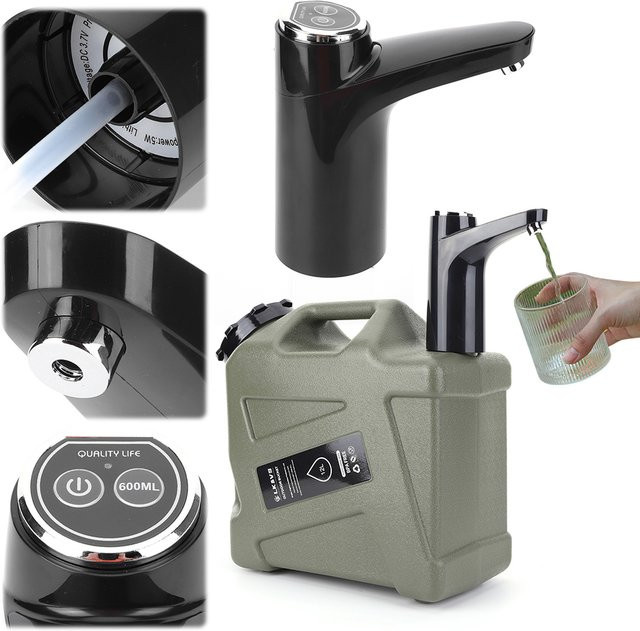 Shunmaii Elektrische Wasserpumpe USB-aufladbar in Schwarz für Outdoor und Camping - Bild 1
