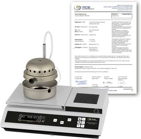 PCE Instruments Feuchtebestimmerwaage PCE-UX 3011Q-ICA in Silber mit ISO-Zertifikat, 220g und 360°C sowie GLP-Datenverwaltung - Bild 1