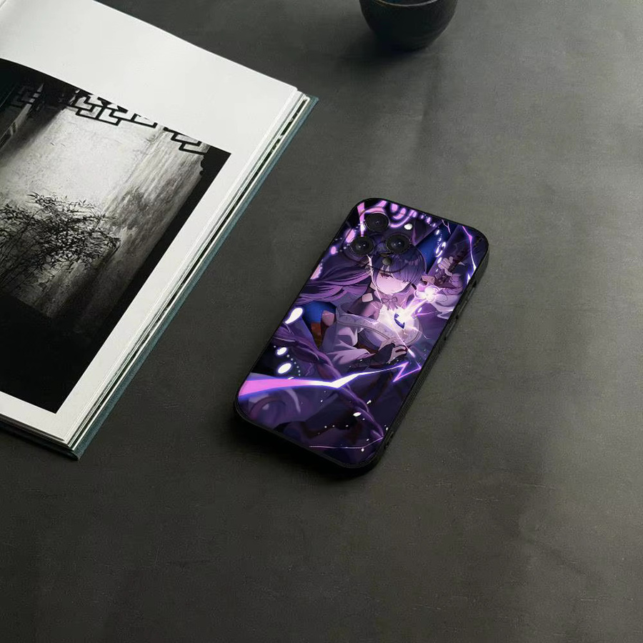 Raiden Shogun Genshin Impact Handyhülle für iPhone, Schwarze Weiche Schutzhülle - Bild 3