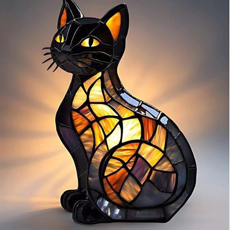 CrimsonCraft LED Nachtlicht Figur aus Harz und Glas in Mehrfarbig für Wohnzimmer und Büro