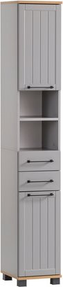Schildmeyer Hochschrank Jelda in Grau mit Türen und Regalen, B/T/H: 30,3 x 32,6 x 180,9 cm - Bild 1