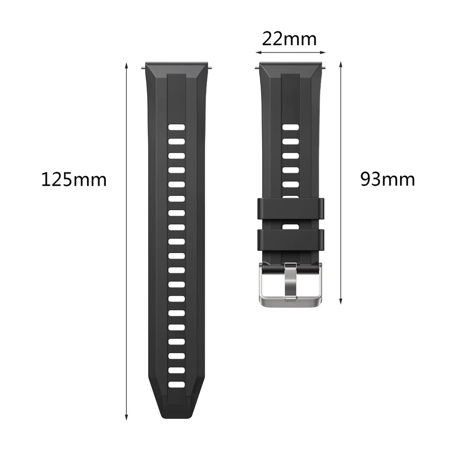 Indekos Uhrenarmband Silikon, Schwarz, 22 mm, Huawei GT6/GT5/GT4/GT5pro - Bild 3