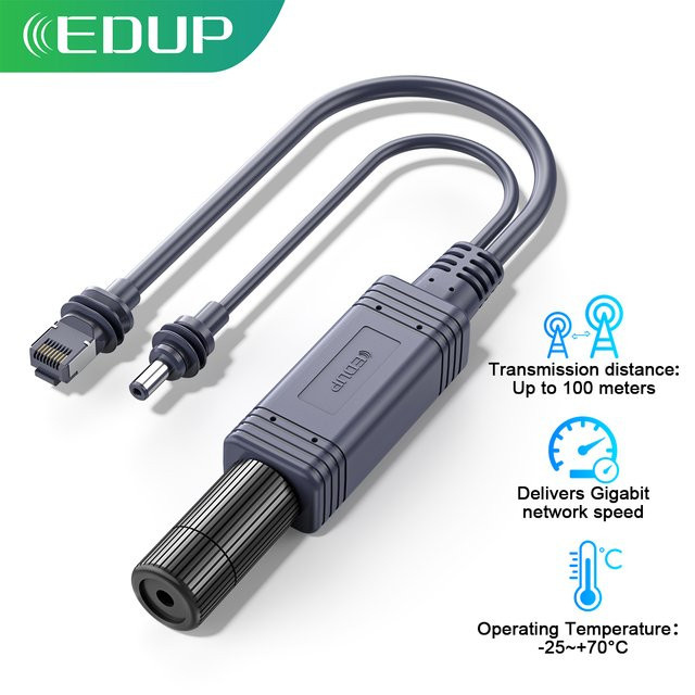 EDUP SK0076 Isolierter Gigabit-POE-Splitter mit RJ45-Schnittstelle und 100 W für Starlink Mini - Bild 1