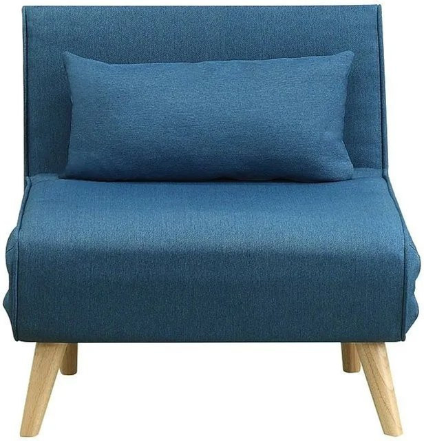 Vente-unique Schlafsessel Posio in Blau mit Metallrahmen und Stoffbezug - Bild 1