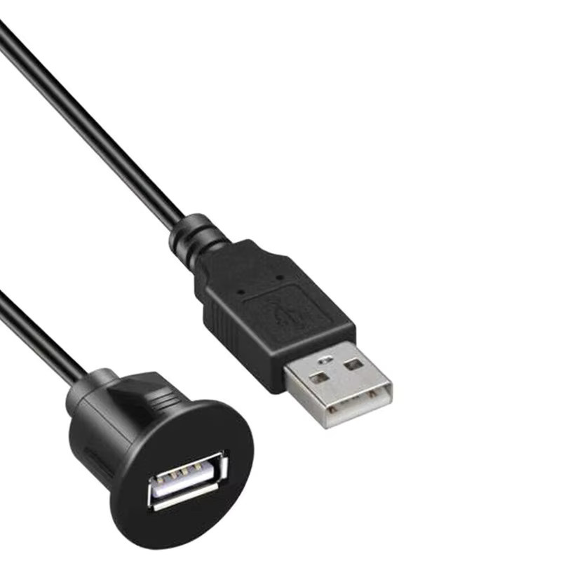 VHOHOUR USB 2.0 Auto Dashboard Unterputz Panel Wasserdichte Kabel Buchse und AUX Verlängerung in Schwarz - Bild 5