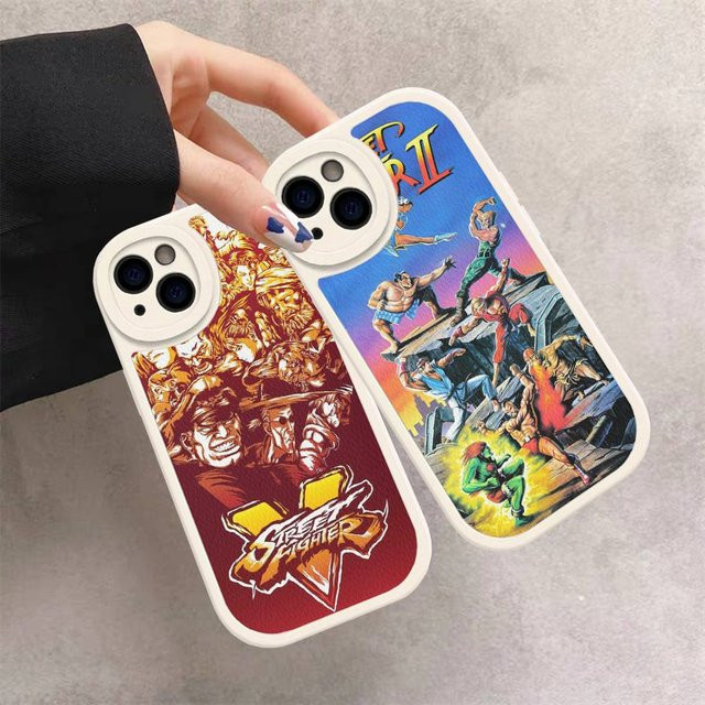 Street Fighter Handyhülle aus Leder für iPhone 11 12 13 14 15 16 Pro Max Plus in Multicolour - Bild 1