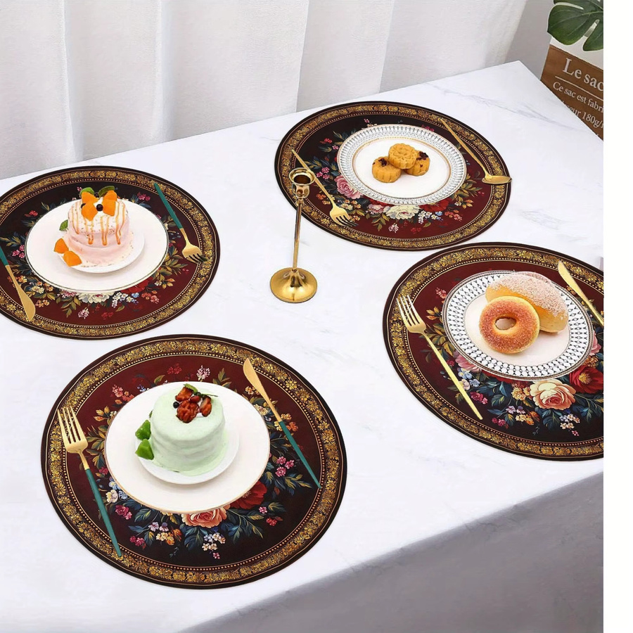 VIKAMA 4er Set Weihnachts-Tischsets im Western-Stil für die Tischdekoration bei Feiertagen und Partys - Bild 3