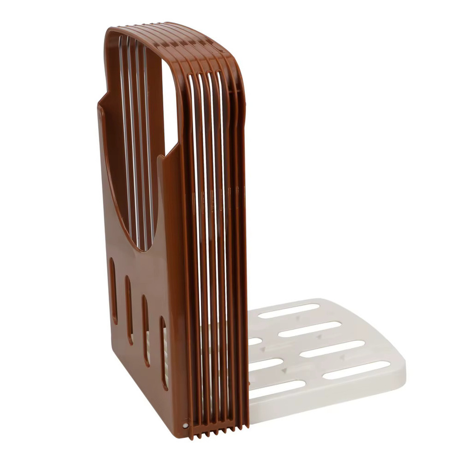 NICEYARD Toast Brot Slicer Ständer aus Kunststoff, faltbarer Laib Cutter in Braun, B/T/H: 22,0 x 14,0 cm - Bild 3