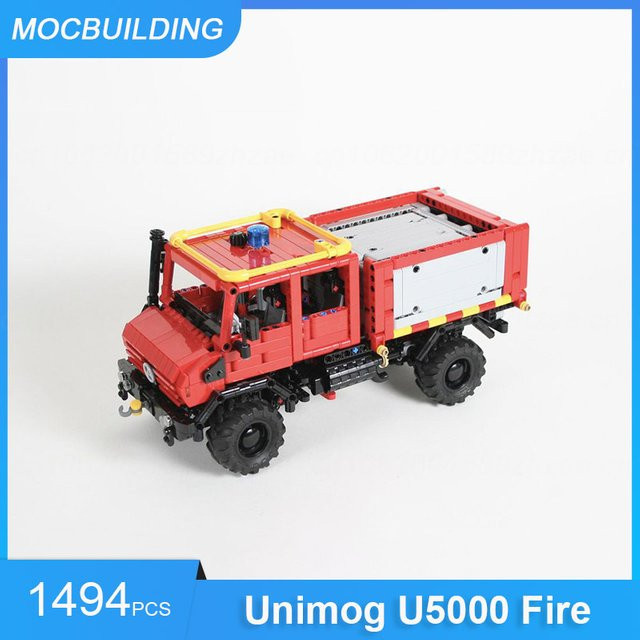MOCBUILDING Unimog U5000 Feuerwehrauto, Modell, 1:21 Maßstab, 1494 Teile - Bild 1