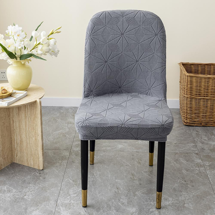 BRHUIXUE Jacquard Stuhlbezug aus Stretch-Material in Blau für Esszimmer und Büro - Bild 3