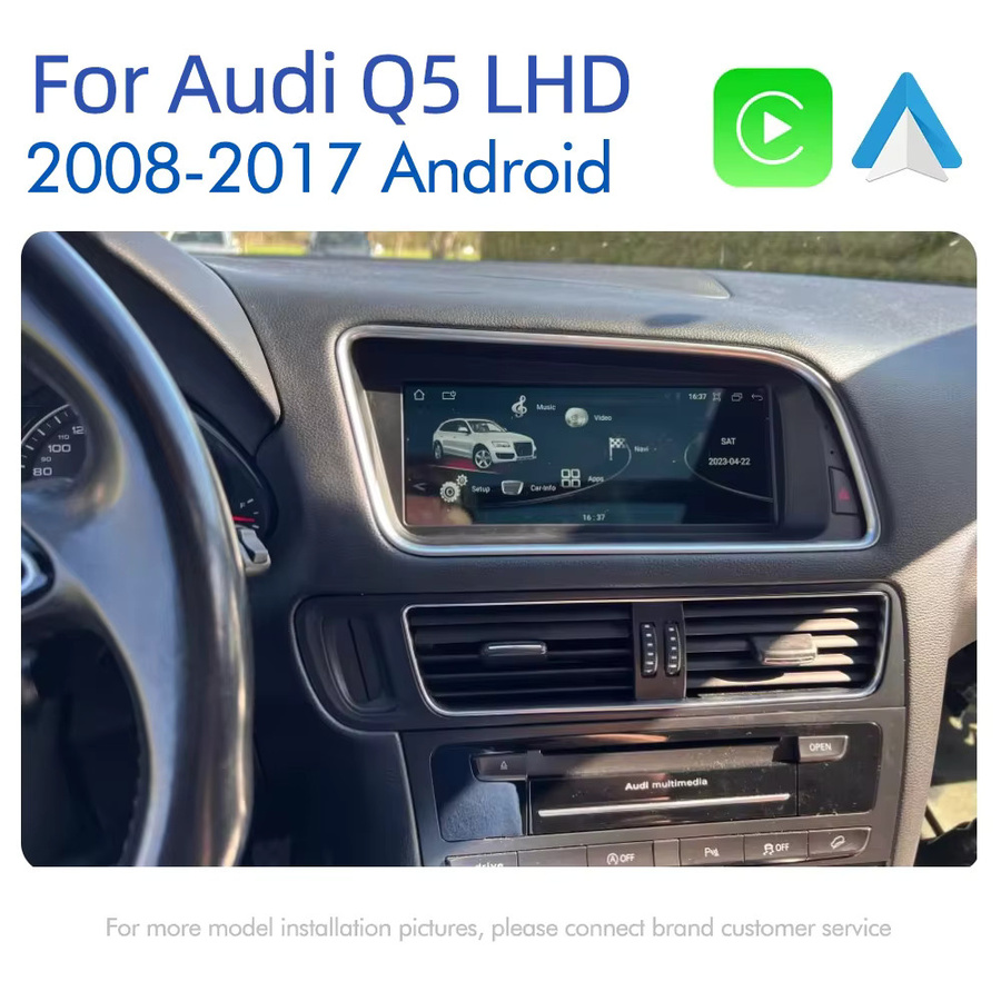 Nunoo Android 14 Multimedia Radio mit CarPlay und GPS für Audi Q5 2008-2017 MMI 2G 3G in Schwarz - Bild 2